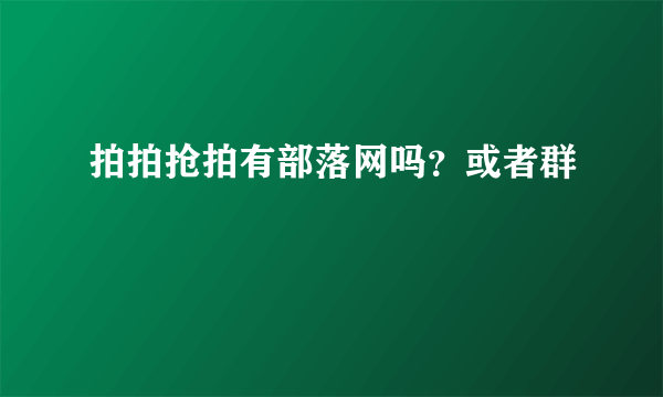 拍拍抢拍有部落网吗？或者群