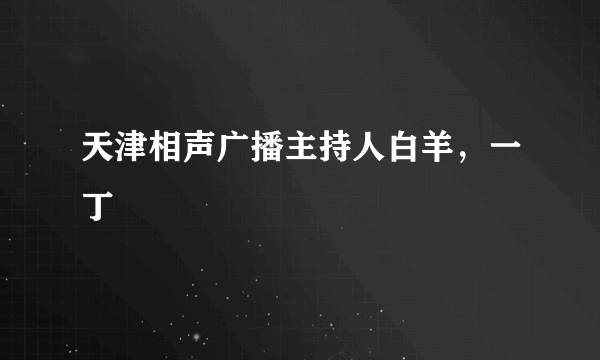 天津相声广播主持人白羊，一丁