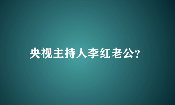 央视主持人李红老公？