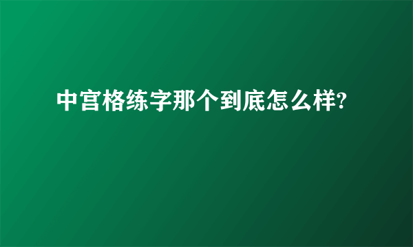 中宫格练字那个到底怎么样?