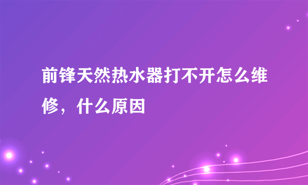 前锋天然热水器打不开怎么维修，什么原因