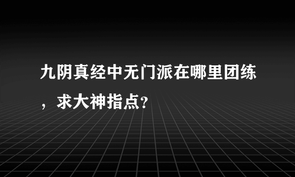 九阴真经中无门派在哪里团练，求大神指点？