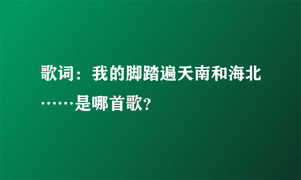 歌词：我的脚踏遍天南和海北……是哪首歌？