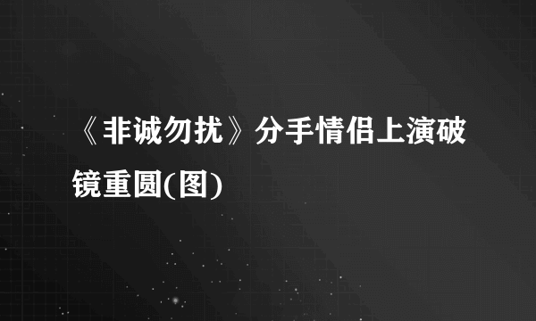 《非诚勿扰》分手情侣上演破镜重圆(图)