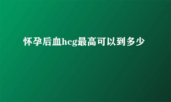 怀孕后血hcg最高可以到多少