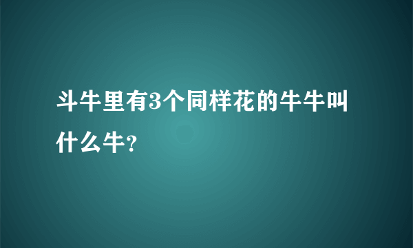 斗牛里有3个同样花的牛牛叫什么牛？