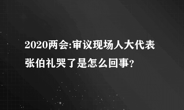 2020两会:审议现场人大代表张伯礼哭了是怎么回事？