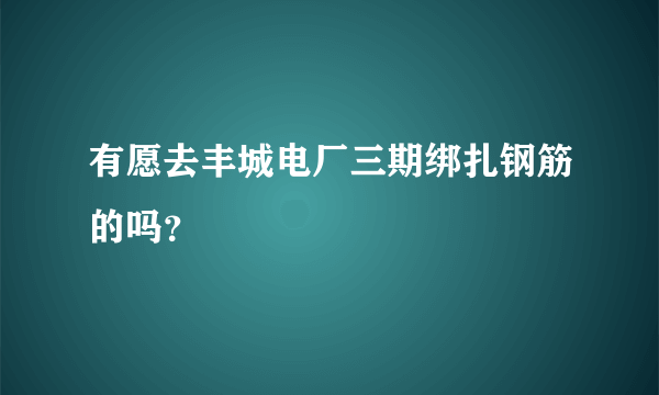 有愿去丰城电厂三期绑扎钢筋的吗？