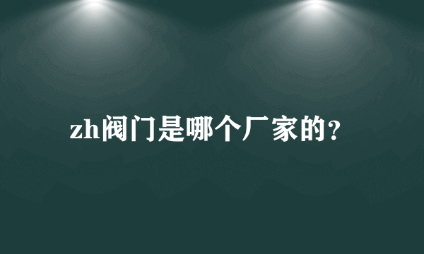 zh阀门是哪个厂家的？