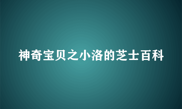 神奇宝贝之小洛的芝士百科