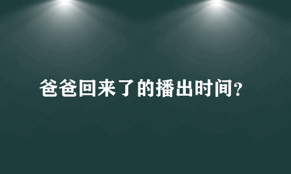 爸爸回来了的播出时间？