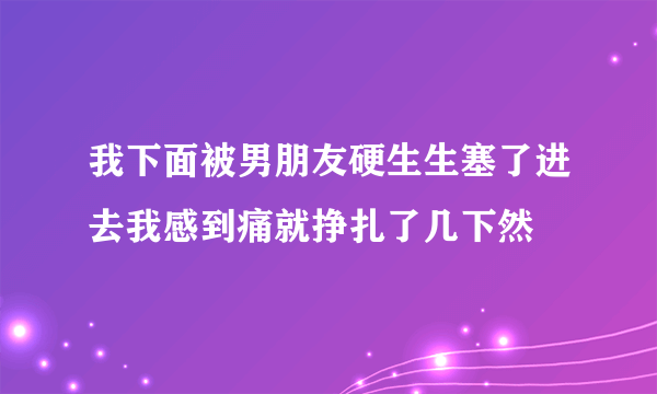 我下面被男朋友硬生生塞了进去我感到痛就挣扎了几下然